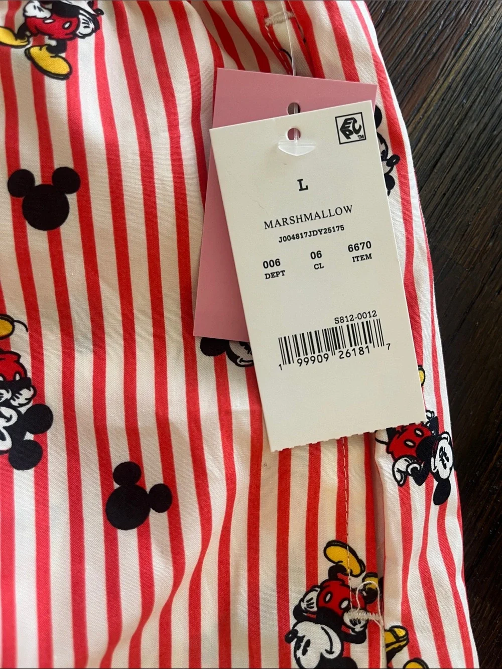 Disney Red Striped Mickey Mouse Cotton Boxer Shorts NWT - Picture 6 of 13